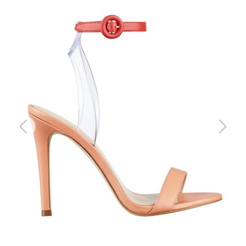 GUESS EMORIE CLEAR-STRAP HEELS